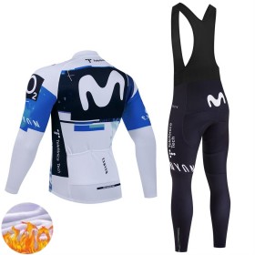 Conjunto Maillot + Culotte largo con tirantes Invierno Termico Movistar Team 2025 N001